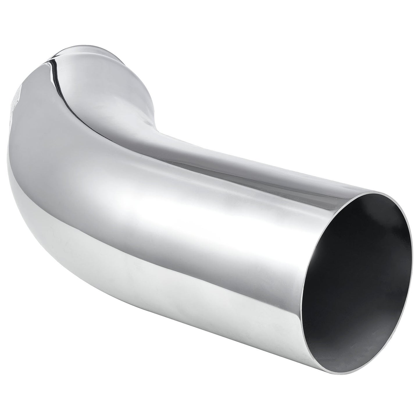 Elbow Exhaust Tip, 101.6mm Inlet, 152.4mm Outlet, 584mm Overall Length, Chrome Turn Down Exhaust Tip with Clamp for Truck/Sedan/Sports Car/SUV, Chrome Structure for High Temperature Resistance