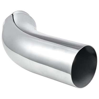 Elbow Exhaust Tip, 101.6mm Inlet, 152.4mm Outlet, 584mm Overall Length, Chrome Turn Down Exhaust Tip with Clamp for Truck/Sedan/Sports Car/SUV, Chrome Structure for High Temperature Resistance