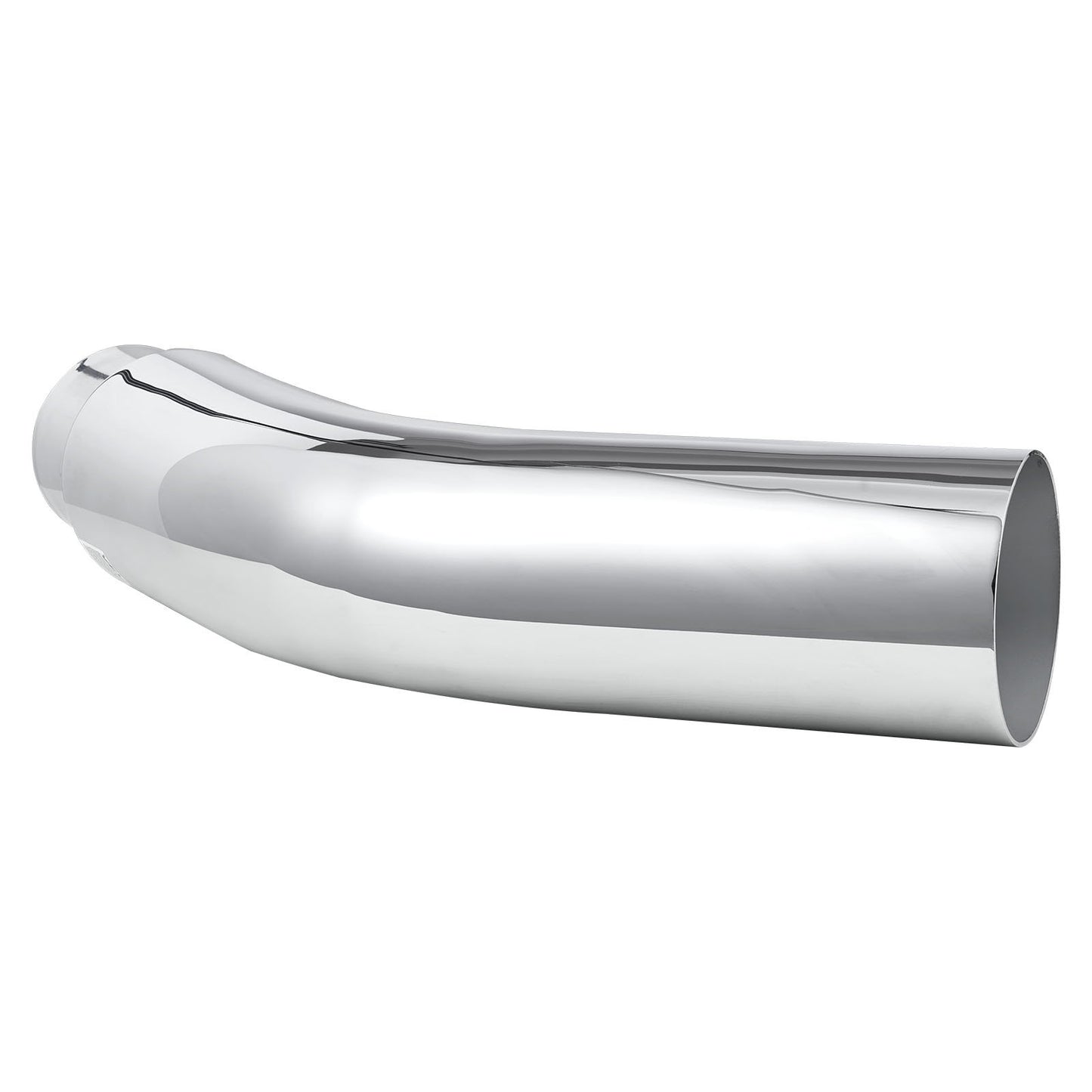 Elbow Exhaust Tip, 101.6mm Inlet, 127mm Outlet, 584mm Overall Length, Chrome Turn Down Exhaust Tip with Clamp for Truck, Sedan, Sports Car, SUV, Chrome Structure for High Temperature Resistance