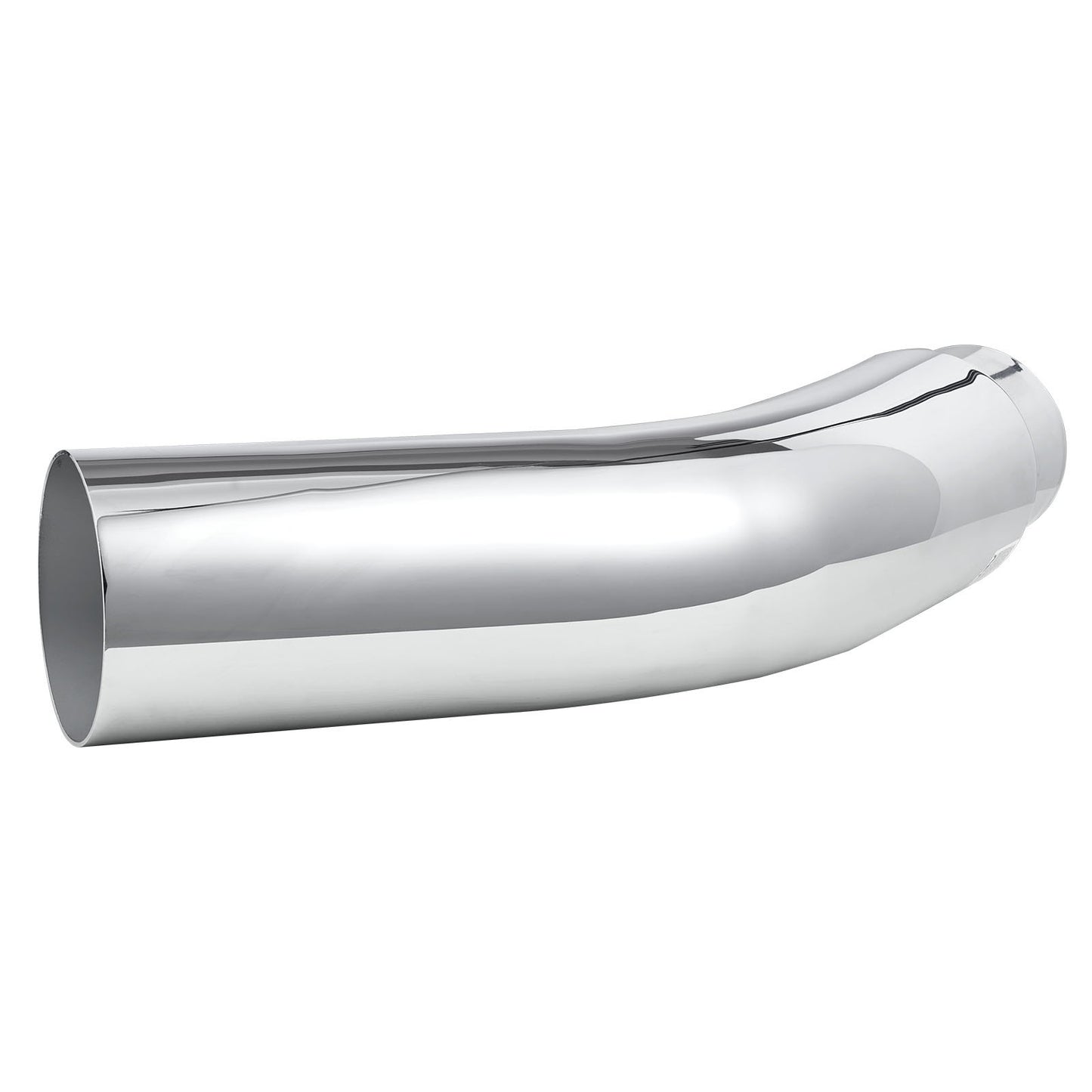 Elbow Exhaust Tip, 101.6mm Inlet, 127mm Outlet, 584mm Overall Length, Chrome Turn Down Exhaust Tip with Clamp for Truck, Sedan, Sports Car, SUV, Chrome Structure for High Temperature Resistance