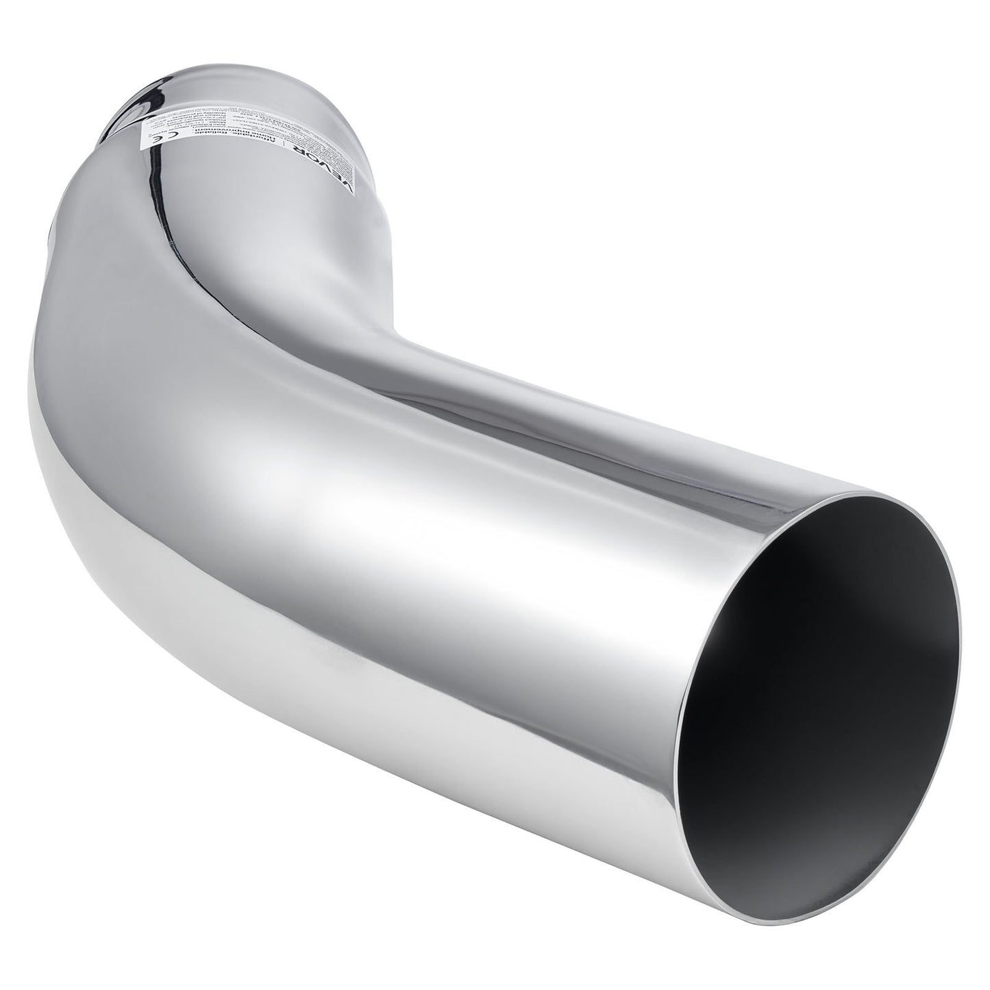 Elbow Exhaust Tip, 127mm Inlet, 152.4mm Outlet, 584mm Overall Length, Chrome Turn Down Exhaust Tip with Clamp for Truck, Sedan, Sports Car, SUV, Chrome Structure for High Temperature Resistance