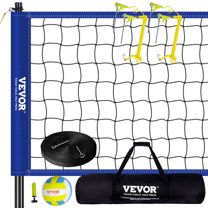 VEVOR Outdoor Portable Volleyball Net System, Adjustable Height Steel Poles, Professional
