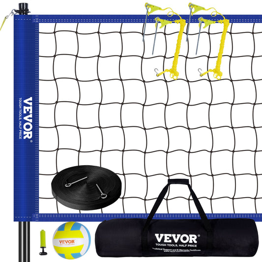 VEVOR Outdoor Portable Volleyball Net System, Adjustable Height Steel Poles, Professional