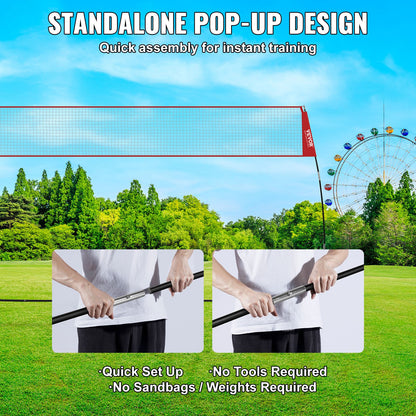 VEVOR Freestanding Volleyball Training Net for Indoor or Outdoor Use, Adjustable