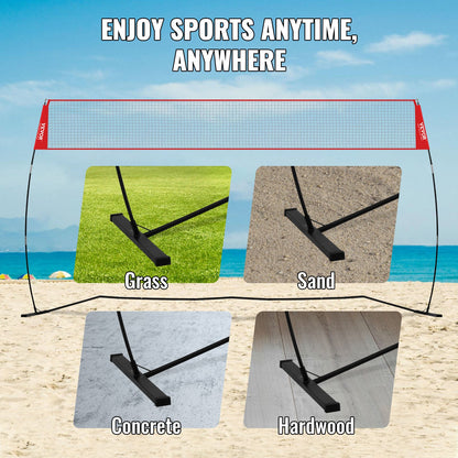 VEVOR Freestanding Volleyball Training Net for Indoor or Outdoor Use, Adjustable
