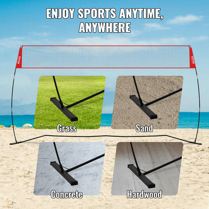 Freestanding Volleyball Training Net, Adjustable Height, Portable 4.3-Meter System