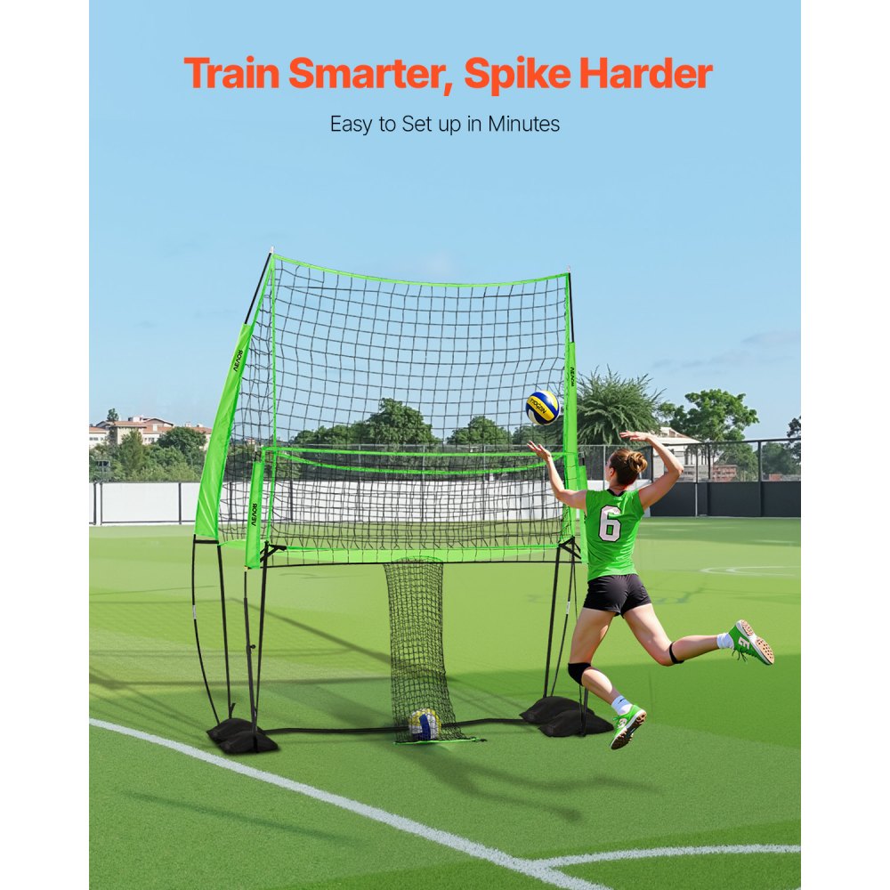 VEVOR Volleyball Training Net System 2490x3460mm Portable Practice Equipment Indoor Outdoor