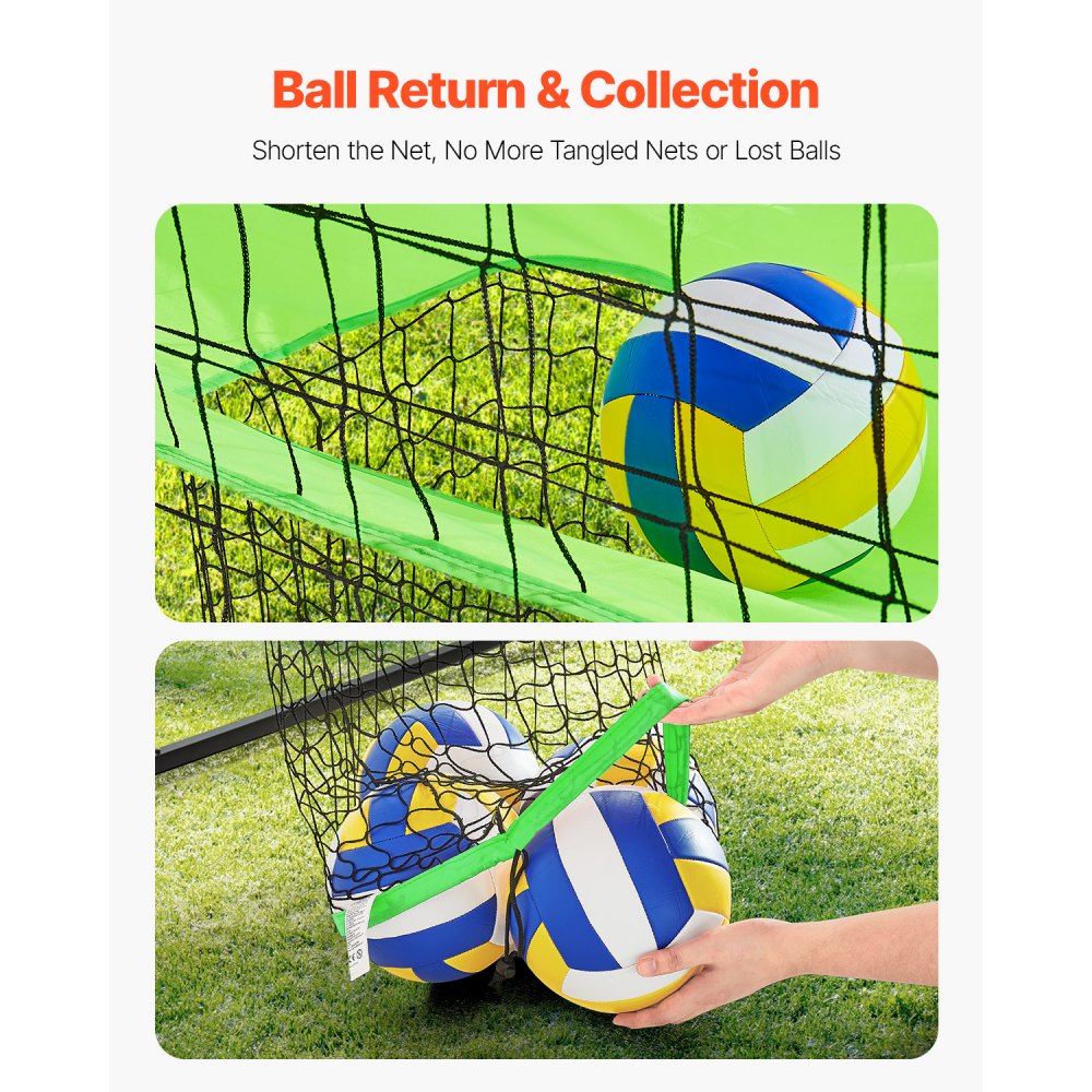 VEVOR Volleyball Training Net System 2490x3460mm Portable Practice Equipment Indoor Outdoor