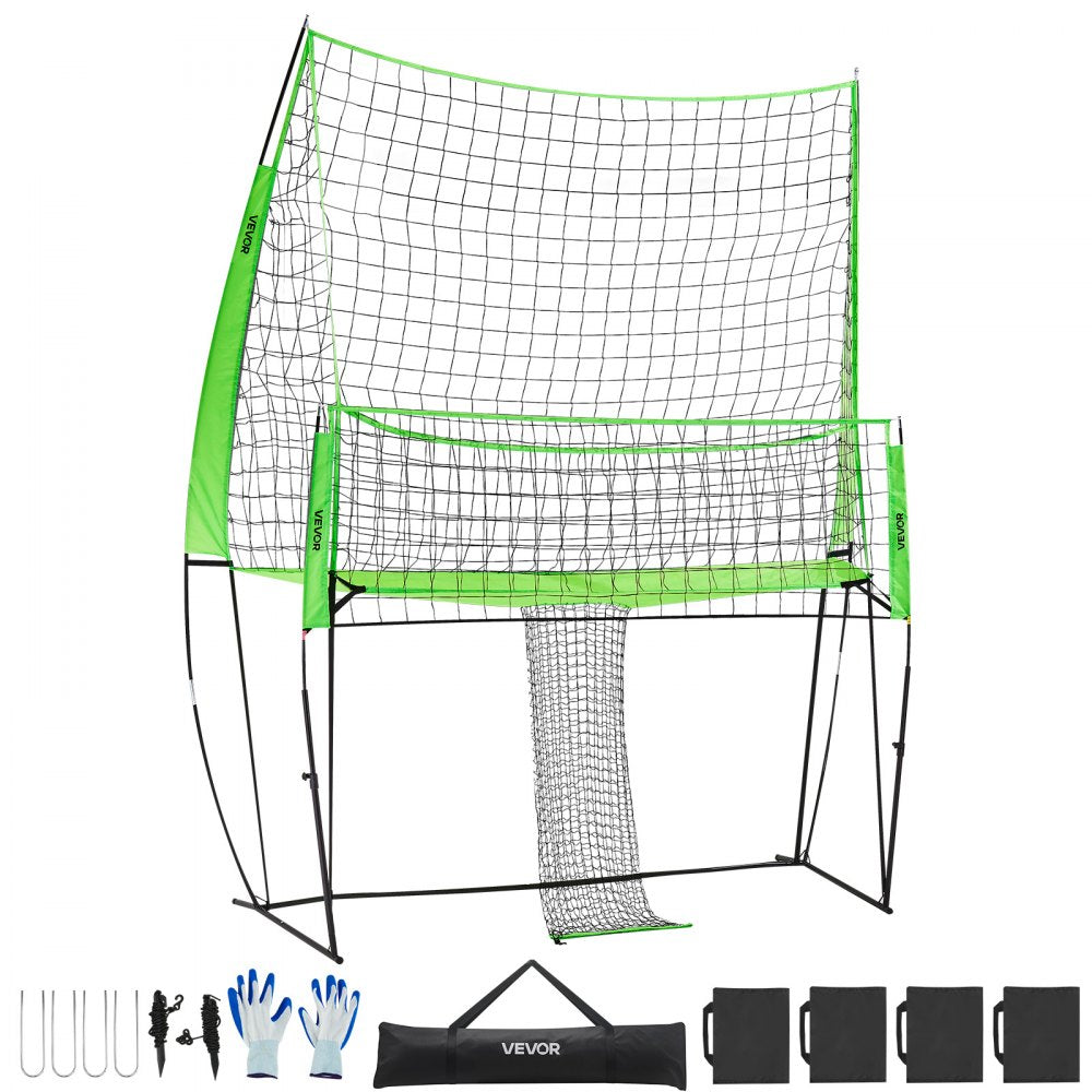 VEVOR Volleyball Training Net System 2490x3460mm Portable Practice Equipment Indoor Outdoor