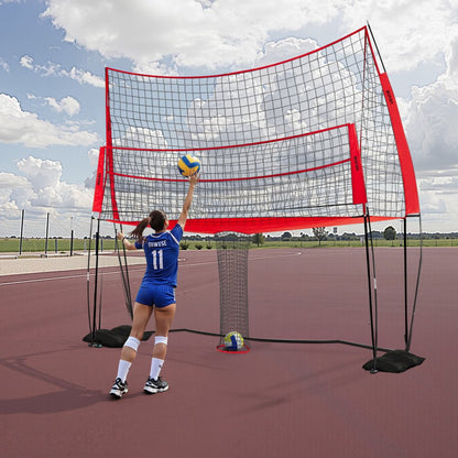VEVOR Volleyball Training Net System 3700x3460mm Portable Practice Equipment Indoor Outdoor