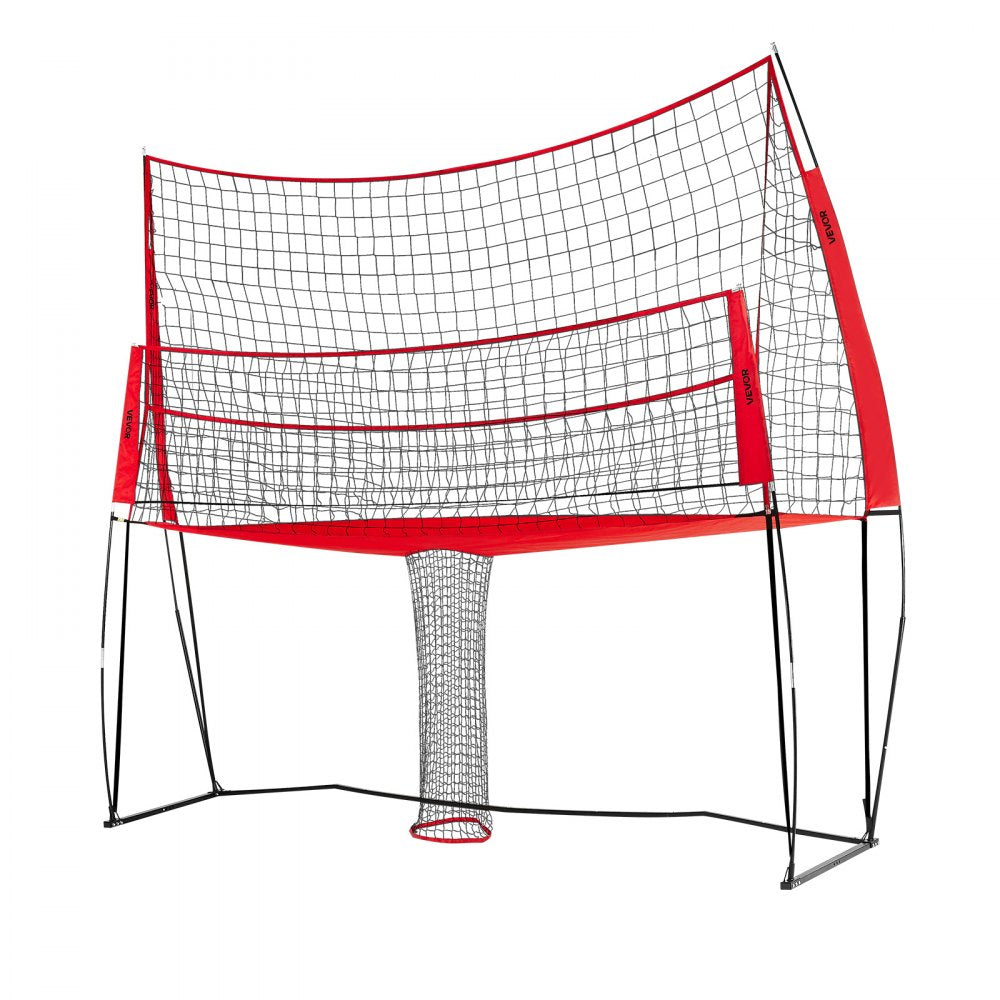 VEVOR Volleyball Training Net System 3700x3460mm Portable Practice Equipment Indoor Outdoor