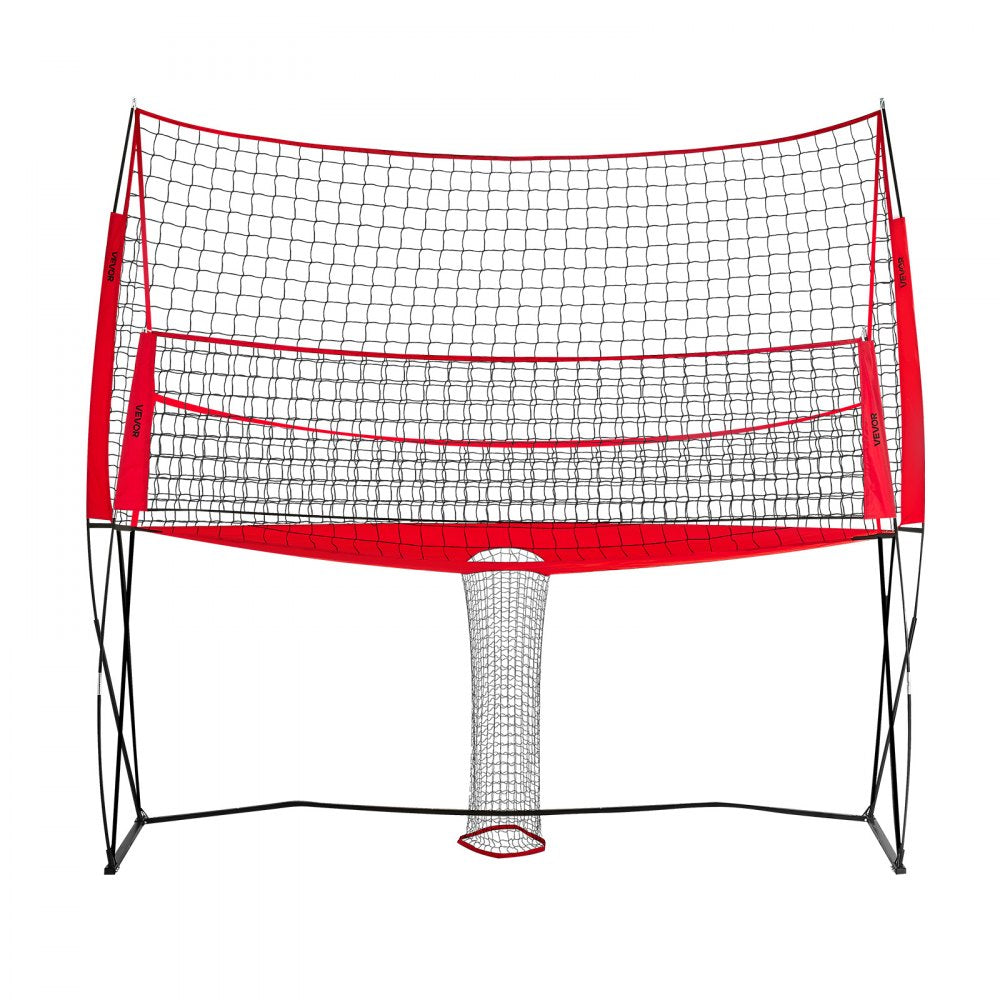 VEVOR Volleyball Training Net System 3700x3460mm Portable Practice Equipment Indoor Outdoor