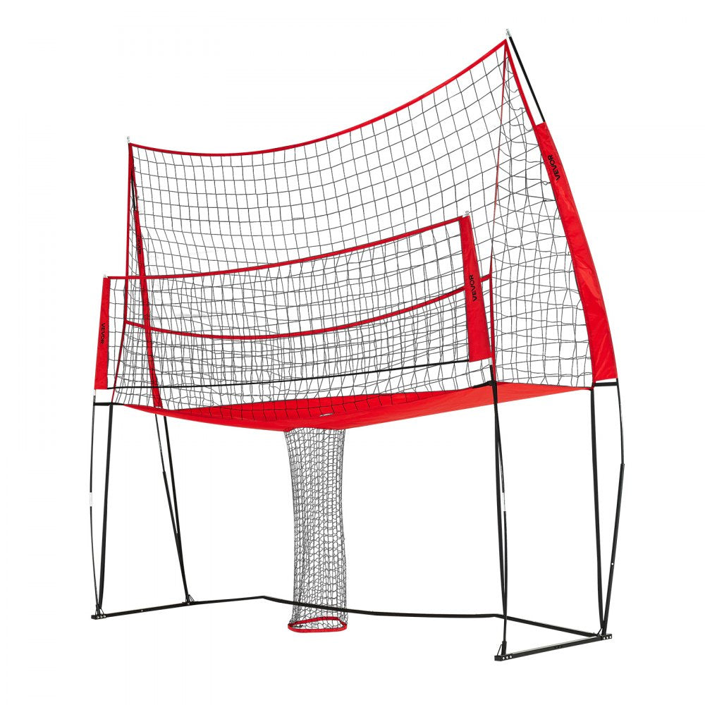 VEVOR Volleyball Training Net System 3700x3460mm Portable Practice Equipment Indoor Outdoor