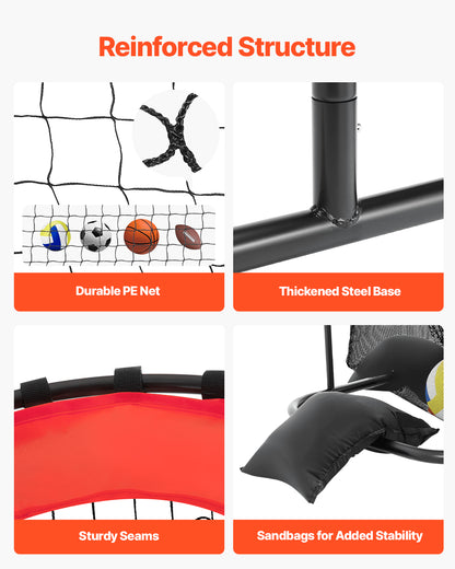Volleyball Setter Training Equipment, Angle and Height Adjustable Volleyball Trainer, Portable Practice Net with Cart, Wheels, Carrying Bag, Indoor Outdoor Target Net for Serving Spiking Setting
