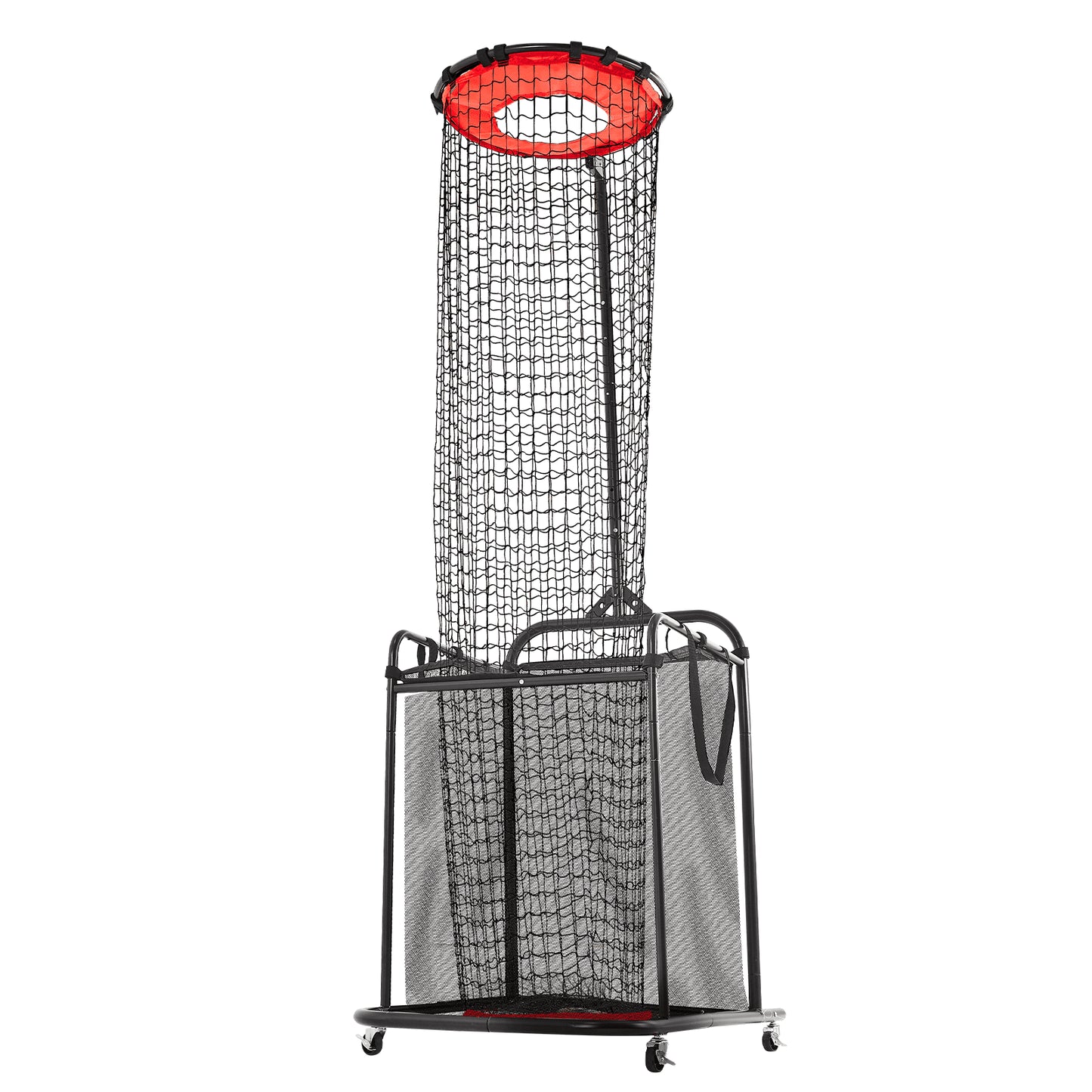 Volleyball Setter Training Equipment, Angle and Height Adjustable Volleyball Trainer, Portable Practice Net with Cart, Wheels, Carrying Bag, Indoor Outdoor Target Net for Serving Spiking Setting