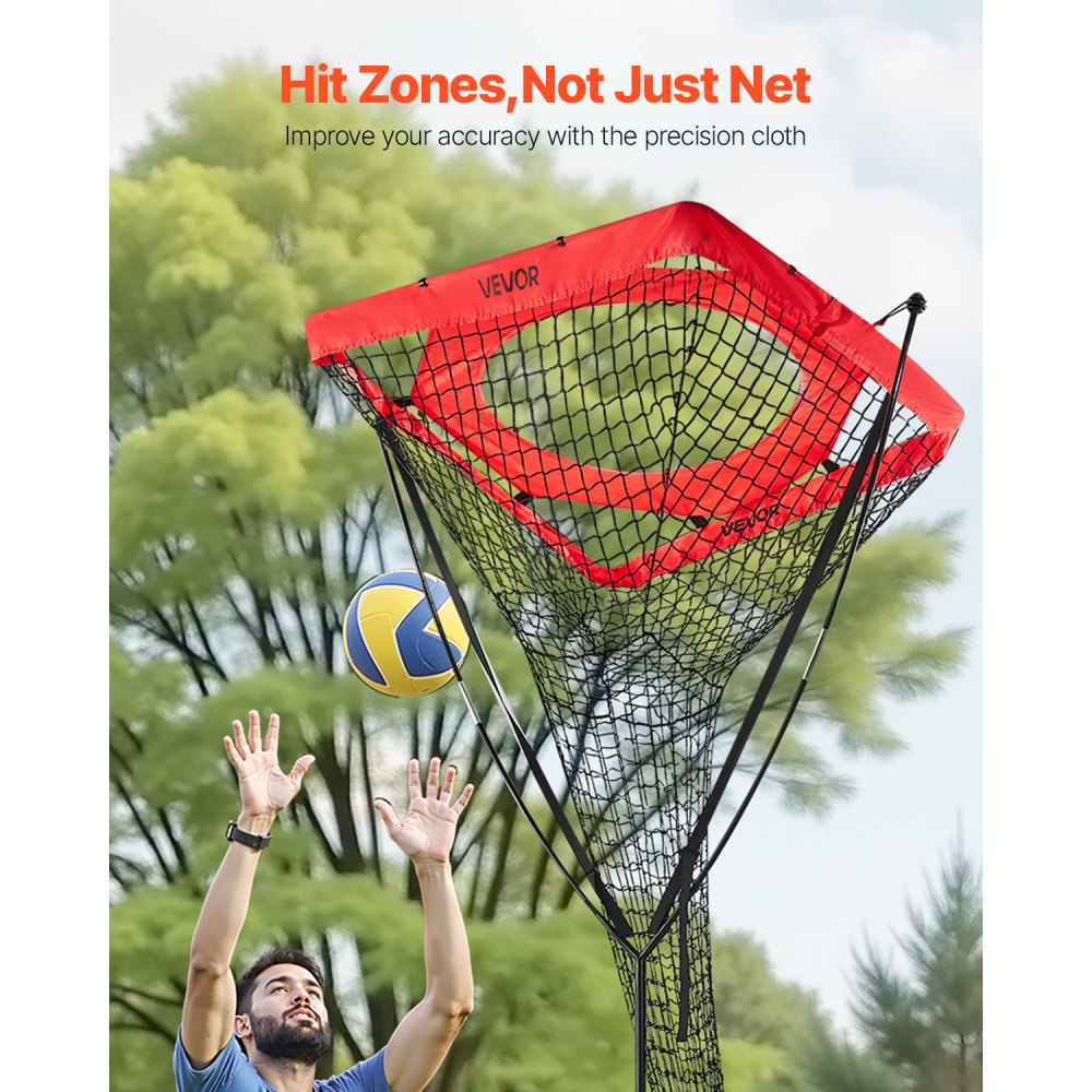 VEVOR Volleyball Setter Training Equipment Trainer Net Angle Height Adjustable