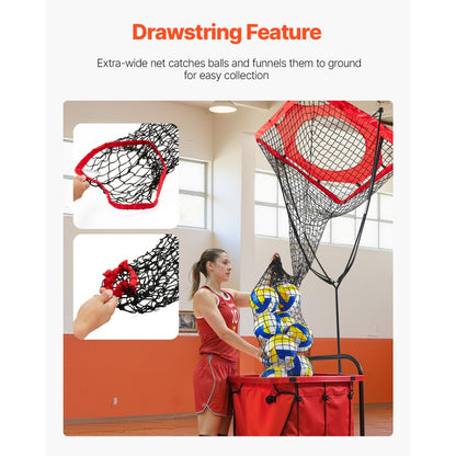 VEVOR Volleyball Setter Training Equipment Trainer Net Angle Height Adjustable