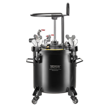 20L Spray Paint Pressure Pot with Casters and Leak Repair Sealant, 23 kg Capacity