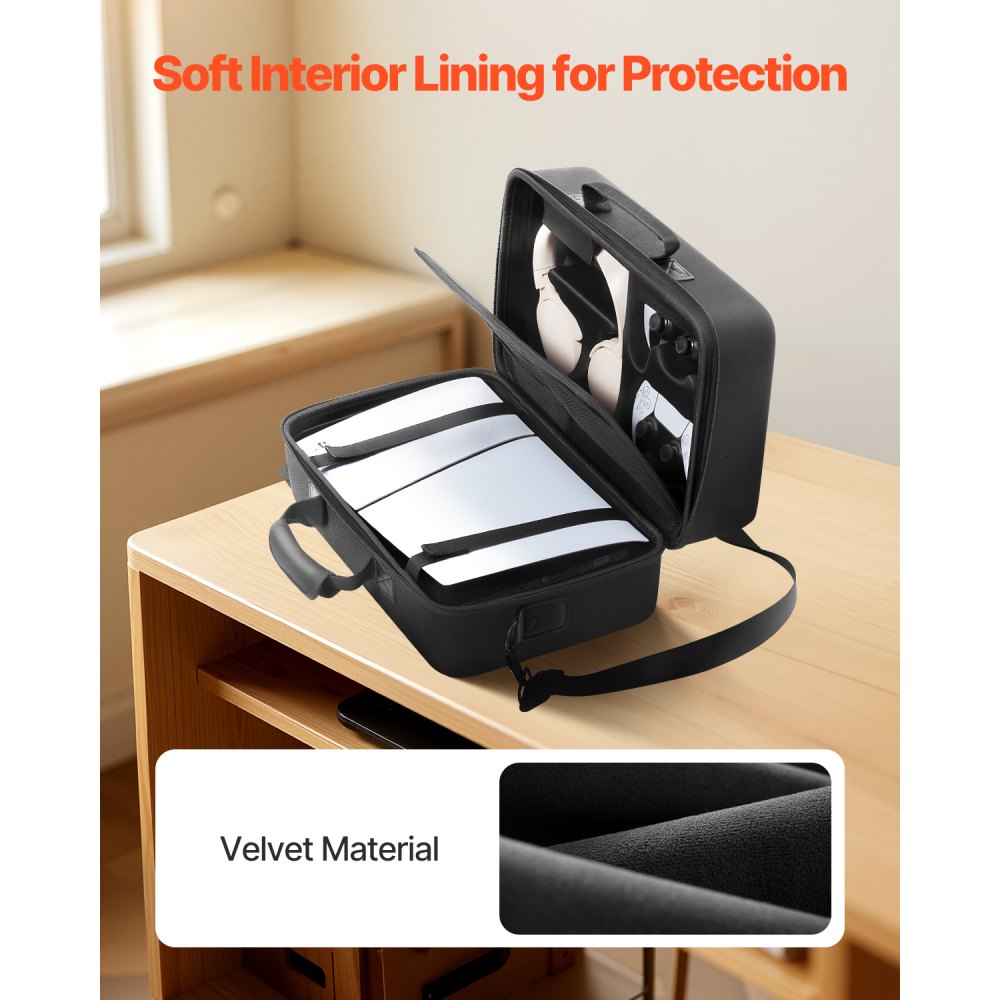 VEVOR PS5 Carrying Case Travel Bag for Playstation 5 Slim EVA Soft Lining