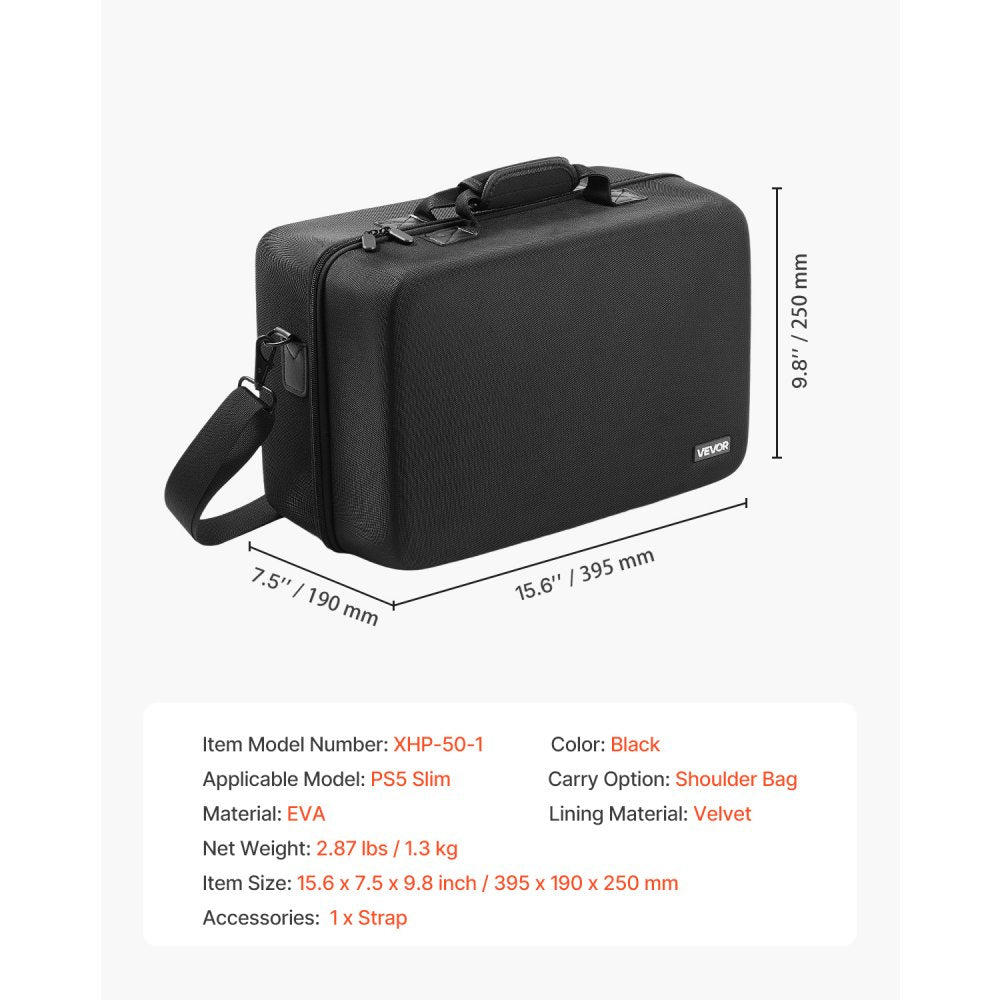 VEVOR PS5 Carrying Case Travel Bag for Playstation 5 Slim EVA Soft Lining