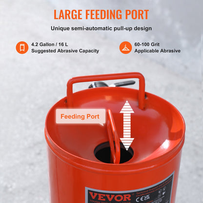 VEVOR 10 Gallon Heavy-Duty Sand Blaster 60-110 PSI with 2 Nozzles & 7.5ft Hose