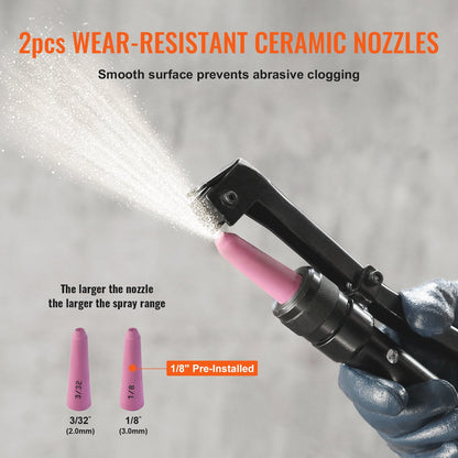 10 Gallon Sand Blaster, 60-110 PSI, with 2 Ceramic Nozzles & 2.3m Hose