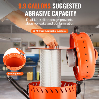 VEVOR 28 Gallon Vacuum Sand Blaster, Dustless Sandblaster with Built-in 1200W Vacuum