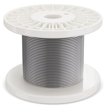 VEVOR T304 Stainless Steel Cable 3.18mm 7x7 Steel Wire Rope 30.5m Cable Railing