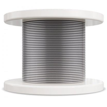 VEVOR T304 Stainless Steel Cable 3.18mm 7x7 Steel Wire Rope 30.5m Cable Railing