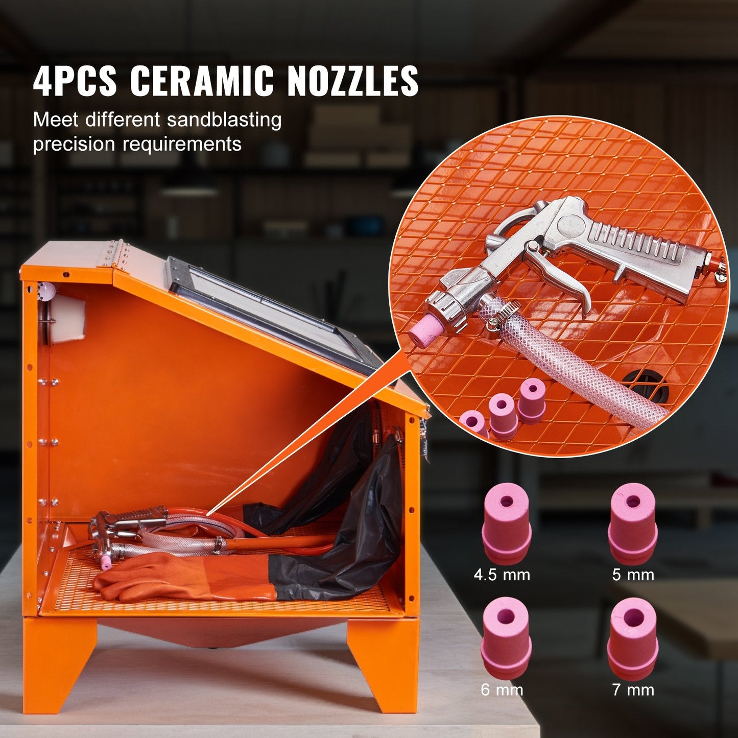 40 Gallon Sandblasting Cabinet, 40-120PSI, Heavy Duty Steel Blaster, 23.5kg Capacity