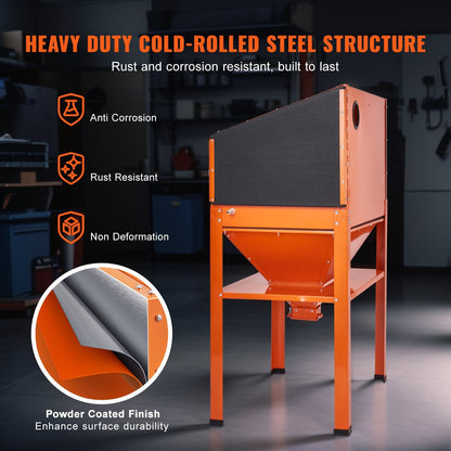 60-Gallon Sandblasting Cabinet with Stand, Gun & 4 Nozzles, 0.94 x 0.58 x 1.38m