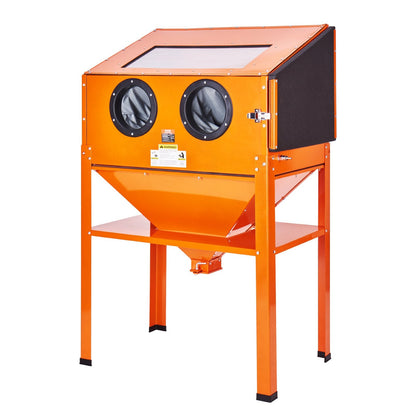 60-Gallon Sandblasting Cabinet with Stand, Gun & 4 Nozzles, 0.94 x 0.58 x 1.38m