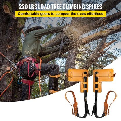 VEVOR Tree Climbing Spikes, 1 Pair Alloy Steel Pole Climbing Spurs, with Adjustable