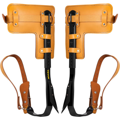 Adjustable Alloy Steel Climbing Spikes with Leather Straps, 100 kg Capacity