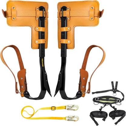 Tree Climbing Spike Set with Lanyard & Harness, 100 kg Capacity, Alloy Steel
