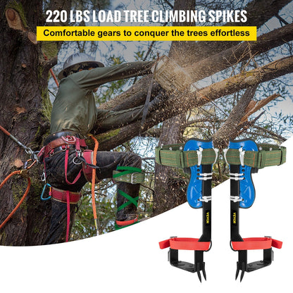 Tree and Pole Climbing Spurs Set with Safety Belt and Foot Strap