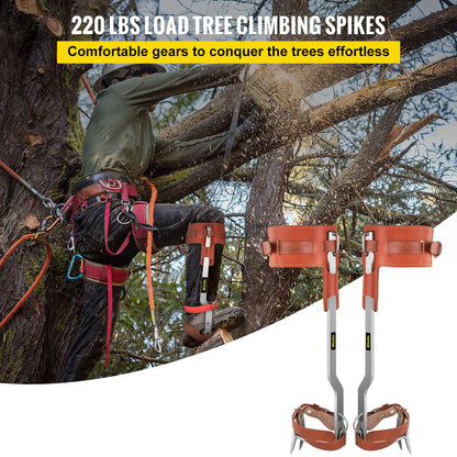 VEVOR Tree Climbing Spikes, 1 Pair Stainless Steel Pole Climbing Spurs, with Adjustable
