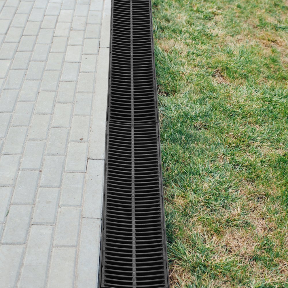 VEVOR Drainage Trench Driveway Channel Drain Kit Plastic Grate-5.8