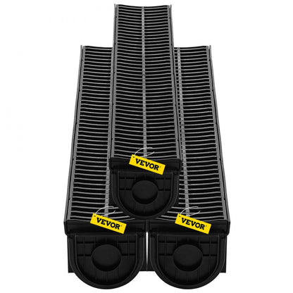 VEVOR Drainage Trench Driveway Channel Drain Kit Plastic Grate-5.8