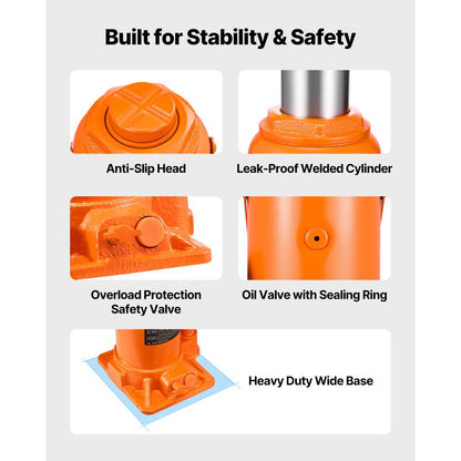 Hydraulic Bottle Jack High Lift Jack 20 Ton (44092 lbs) Car Auto Repair