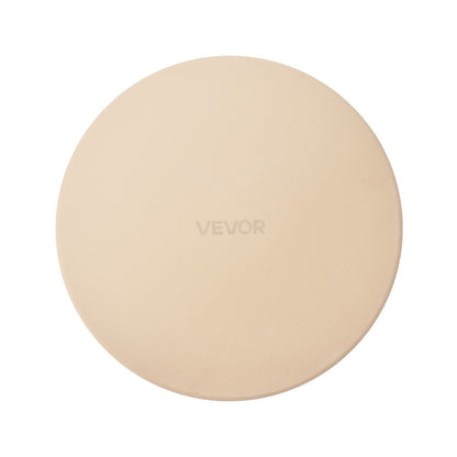 Pizza Stone, 381 mm Round Cordierite Pizza Stone, Extra Large Baking-Stone with Aluminum Peel, 17 mm Thickness Heat-Resistant Cooking Cordierite, for Kitchen Oven, Baking Pizzas, BBQ Grilling