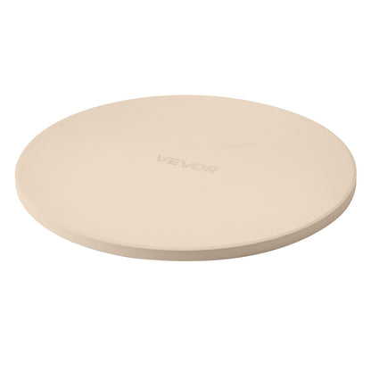 Pizza Stone, 381 mm Round Cordierite Pizza Stone, Extra Large Baking-Stone with Aluminum Peel, 17 mm Thickness Heat-Resistant Cooking Cordierite, for Kitchen Oven, Baking Pizzas, BBQ Grilling