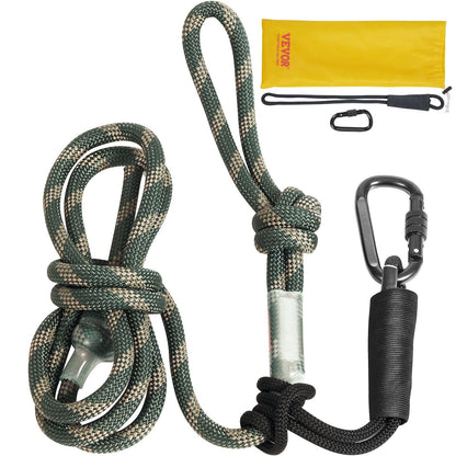 Tree Stand Lifeline Safety Rope 27.43m with Carabiners & Silencer, 30KN
