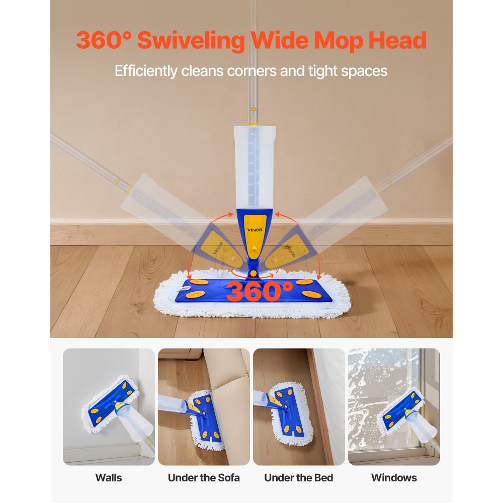 Spray Mop Refillable Water Tank Washable Microfiber Pad for Hardwood Floor