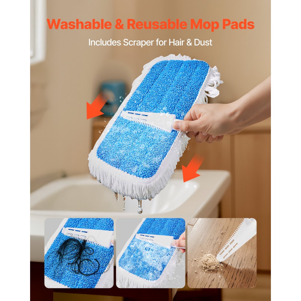 Spray Mop Refillable Water Tank Washable Microfiber Pad for Hardwood Floor