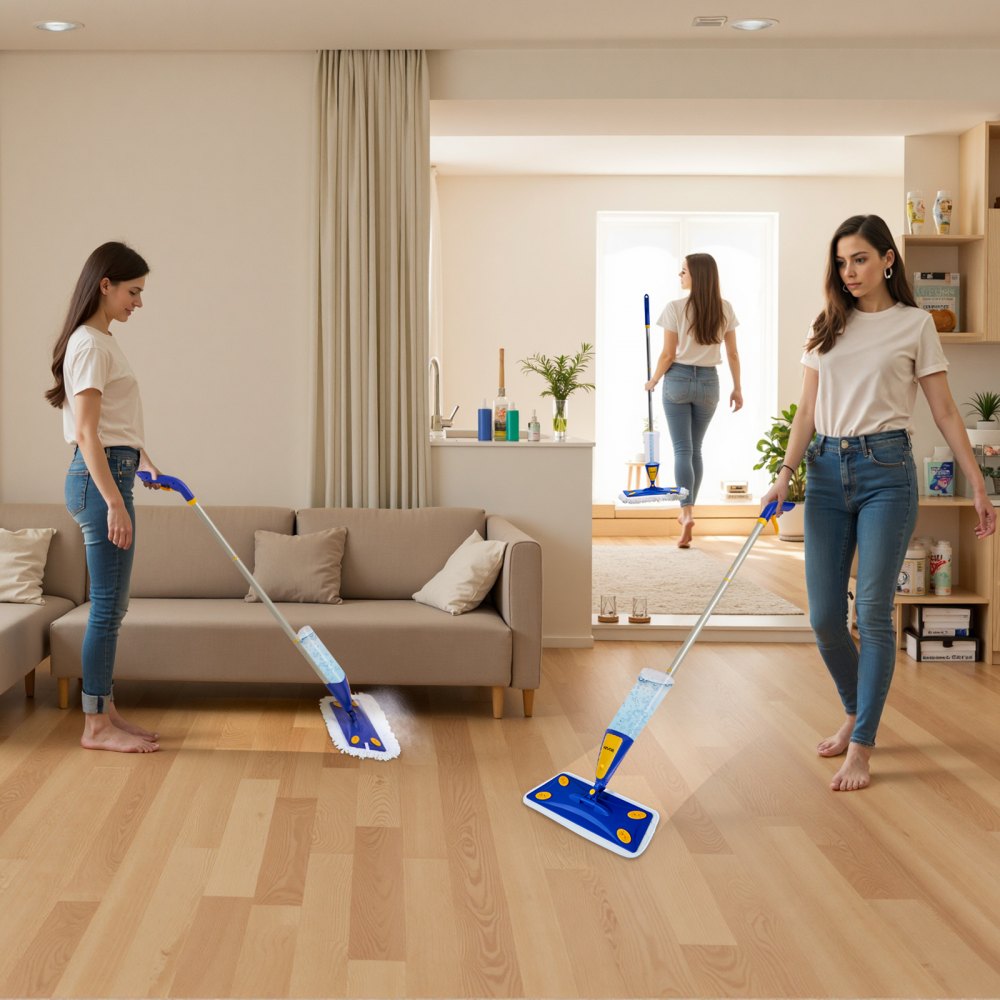Spray Mop Refillable Water Tank Washable Microfiber Pad for Hardwood Floor