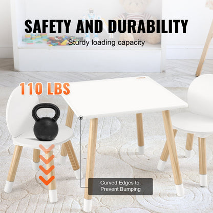 Kids Multi-Activity Table & 2 Chairs Set, 0.5m Tabletop for Ages 2-8, Easy Assembly