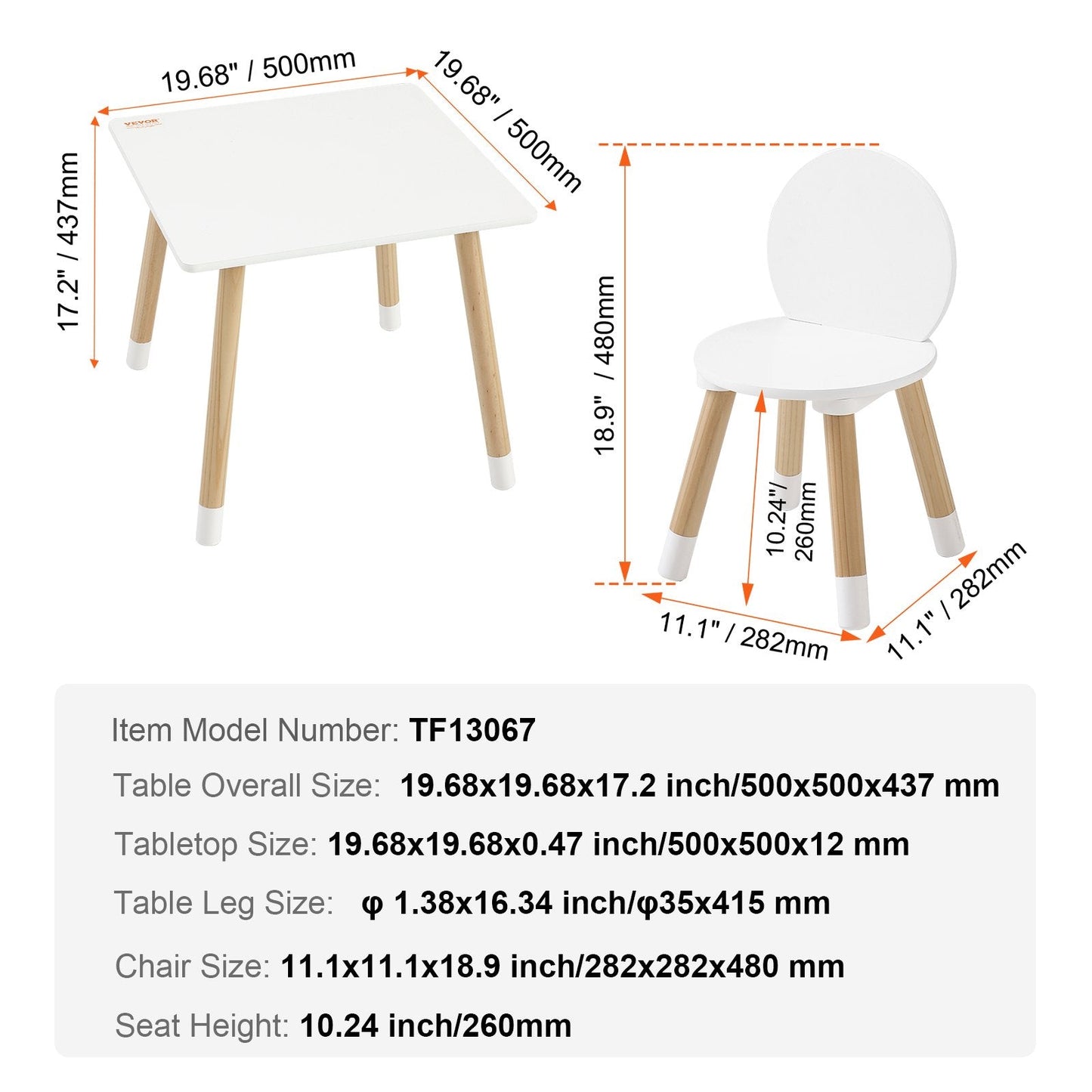 Kids Multi-Activity Table & 2 Chairs Set, 0.5m Tabletop for Ages 2-8, Easy Assembly