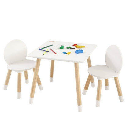 Kids Multi-Activity Table & 2 Chairs Set, 0.5m Tabletop for Ages 2-8, Easy Assembly