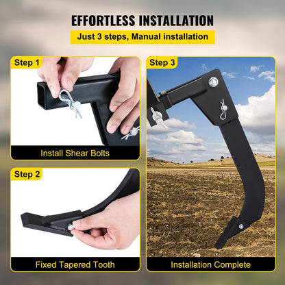Tractor Box Scraper Ripper with 40.6cm Shank & 4-Depth Settings, 6.5 kg Heavy Duty